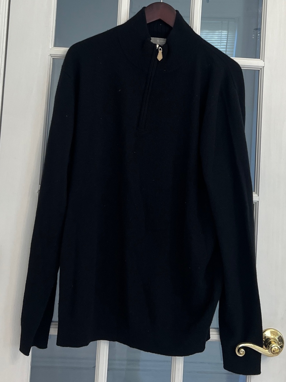 NEIMAN MARCUS Cloud Cashmere Men's Black 100% Cashmere 1/4 Zip Pullover Size XXL